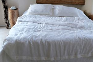 Pościel lniana  na guziki