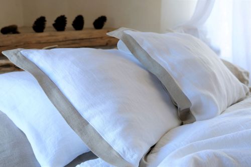 Pościel lniana z lamówką ze zmiękczonego lnu 190 g